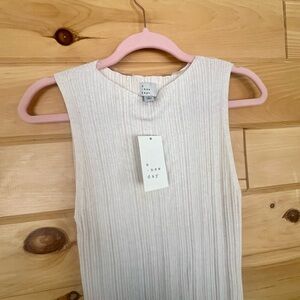 A New Day Ivory Ribbed Sleeveless Top